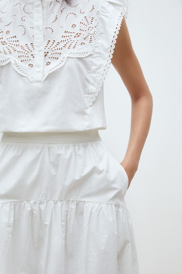 Falda Flavie Blanco Roto