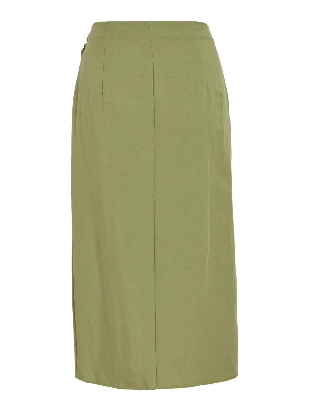 Falda Midi Vifrin Talle Alto Hebilla Verde Musgo