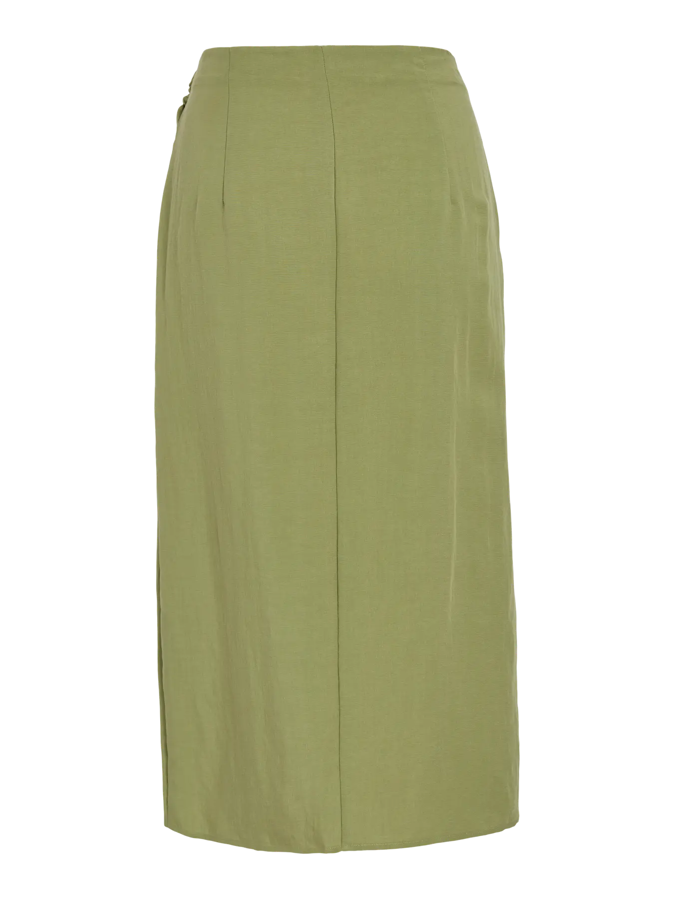 Falda Midi Vifrin Talle Alto Hebilla Verde Musgo