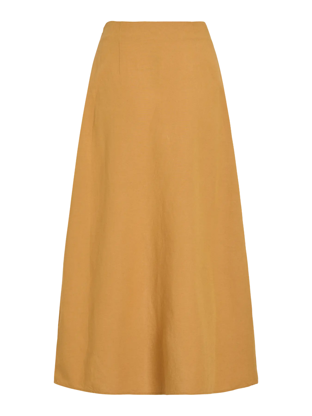 Falda Midi Viprisilla Talle Alto Botones Ámbar Dorado