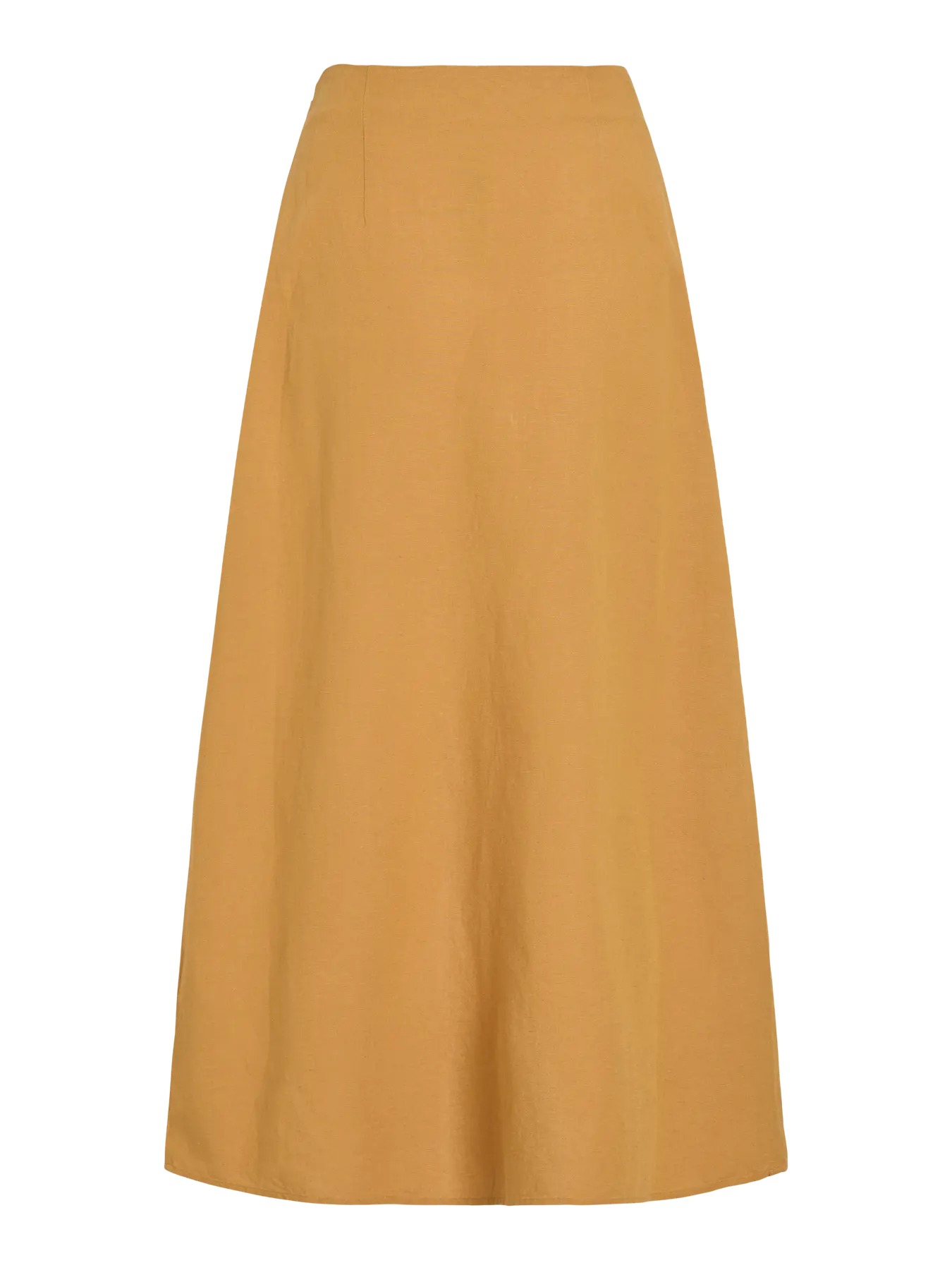 Falda Midi Viprisilla Talle Alto Botones Ámbar Dorado