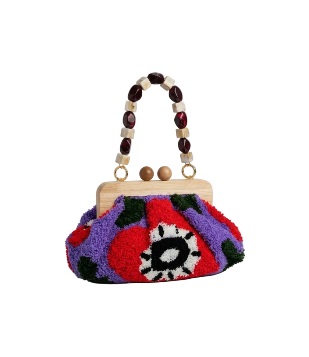 Bolso MoradoTejido Estampado 100% Algodón