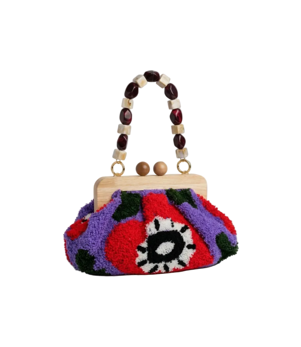 Bolso MoradoTejido Estampado 100% Algodón