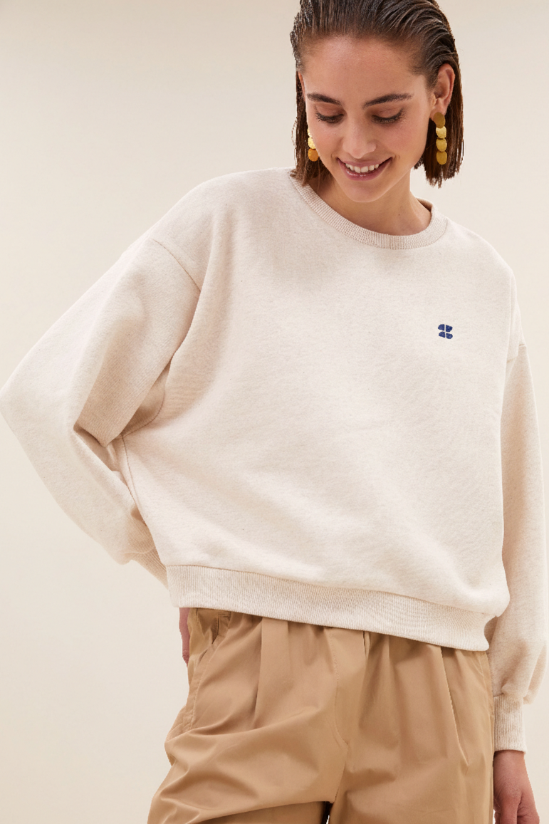 Sudadera Logo Bibi Beige Perlado