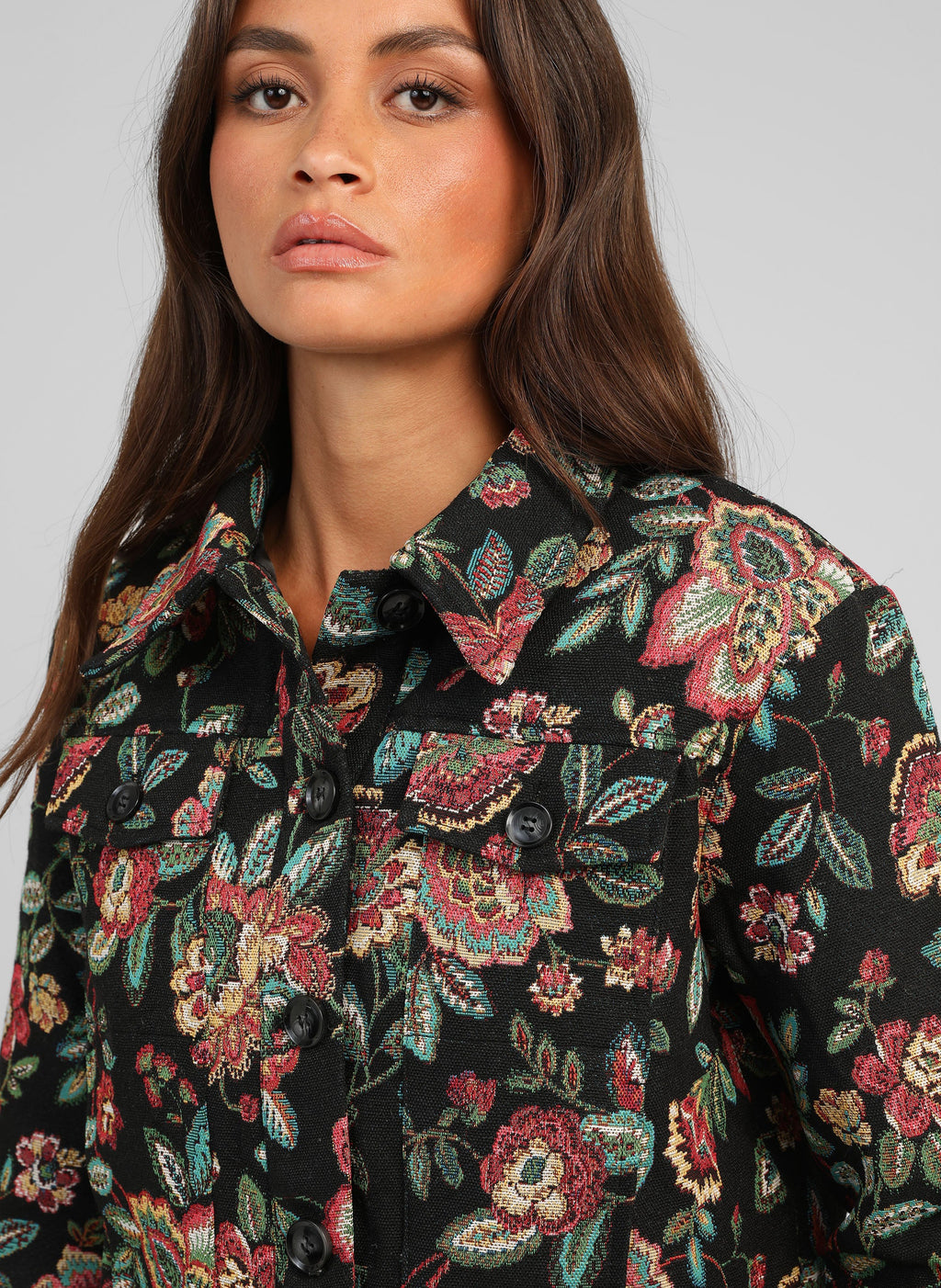 Chaqueta Halino negra AN'GE - detalle