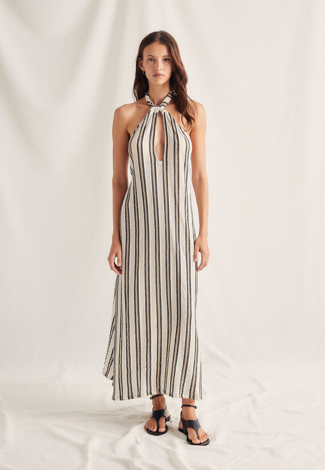 Vestido Halter Rayas Cleo Unico