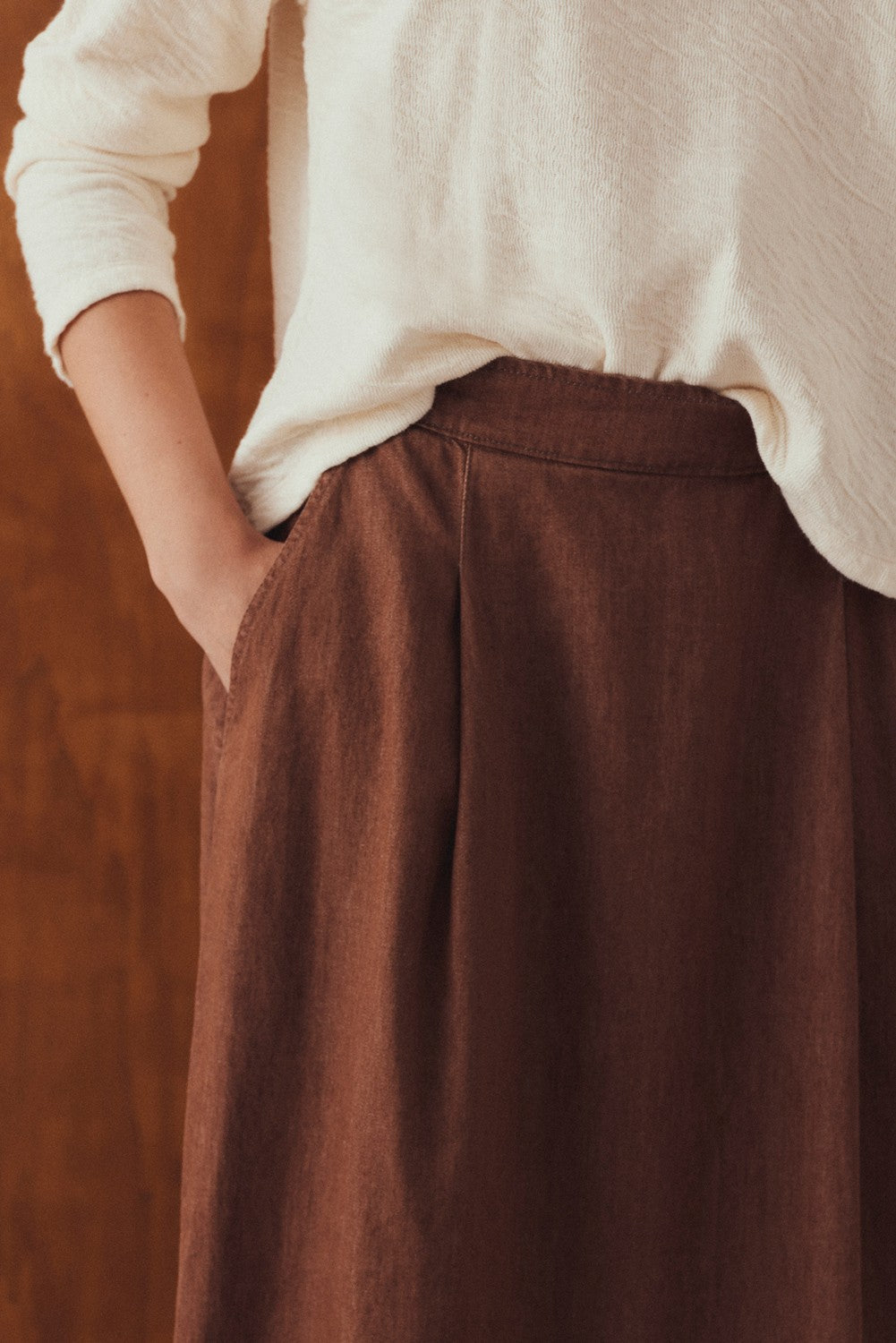 Falda Lunara acampanada con pliegues