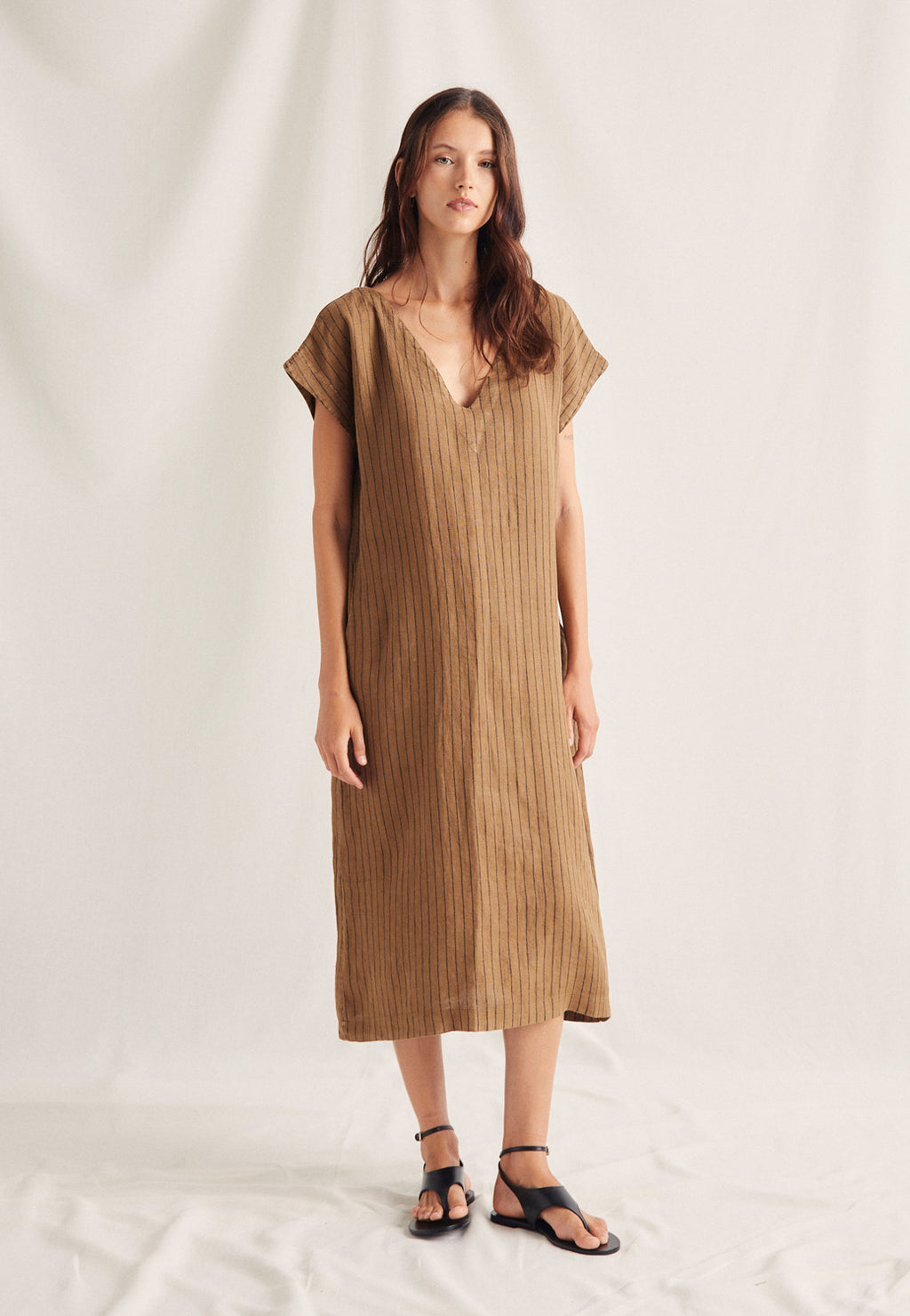 Vestido Rayas Lino Bec Unico