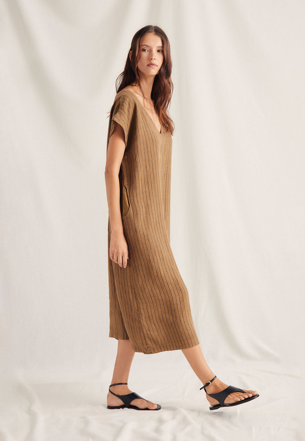 Vestido Rayas Lino Bec Unico