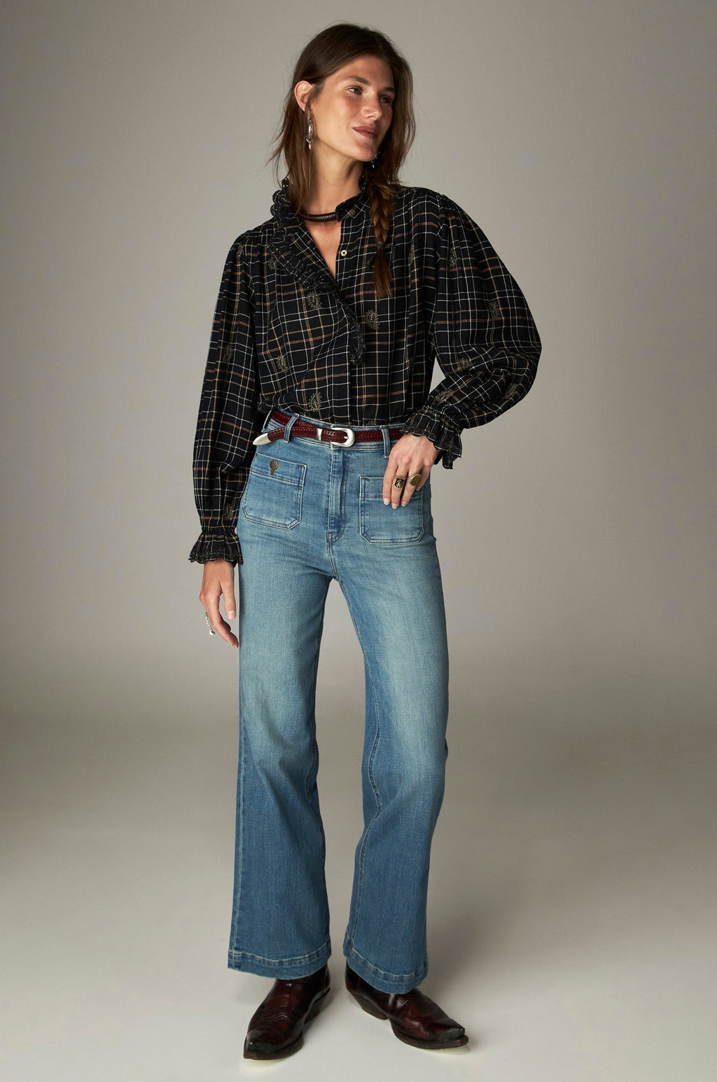 Blusa Coco Vesoul Noir Plaid - Maison Hotel