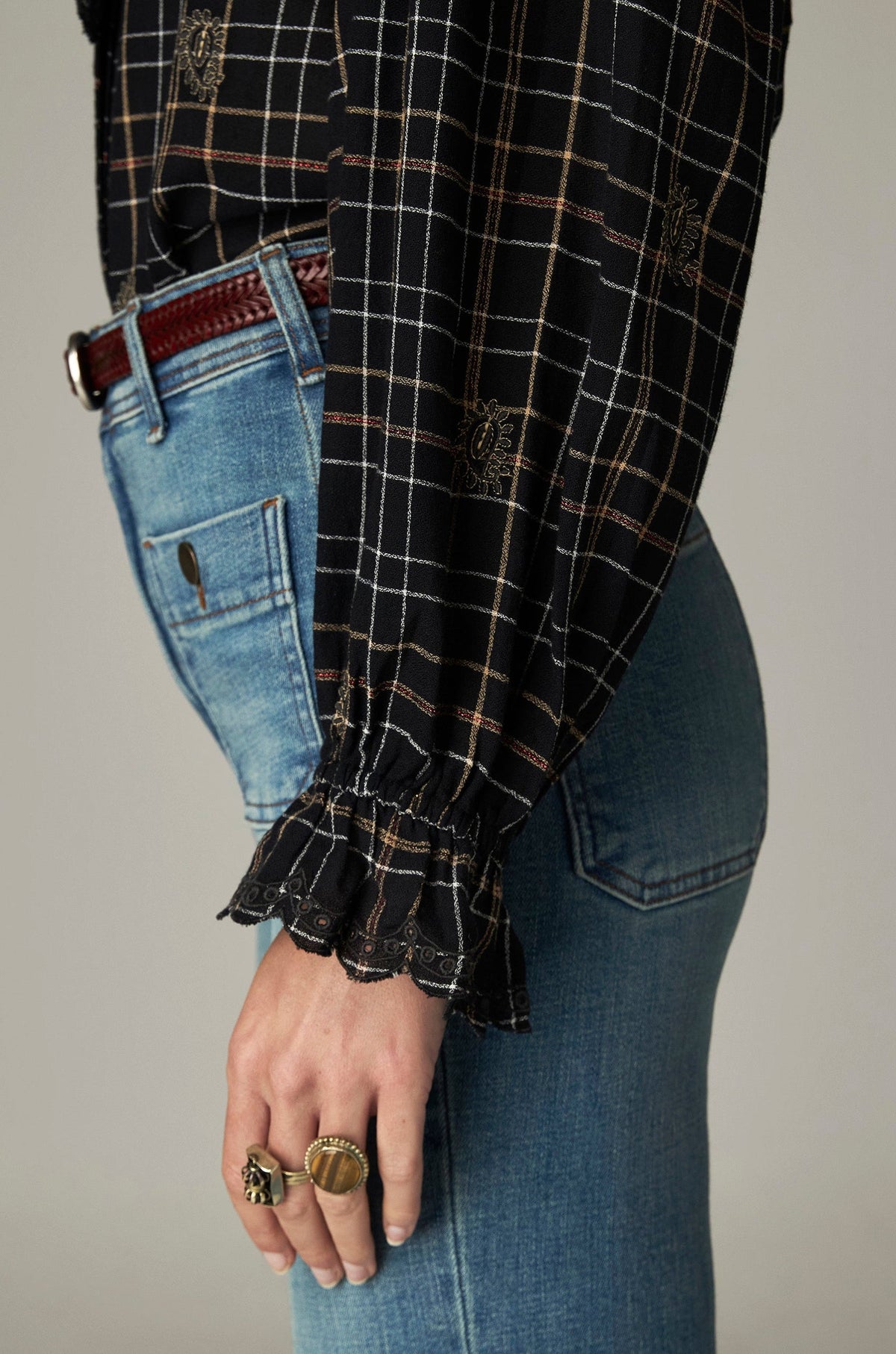 Blusa Coco Vesoul Noir Plaid - Maison Hotel