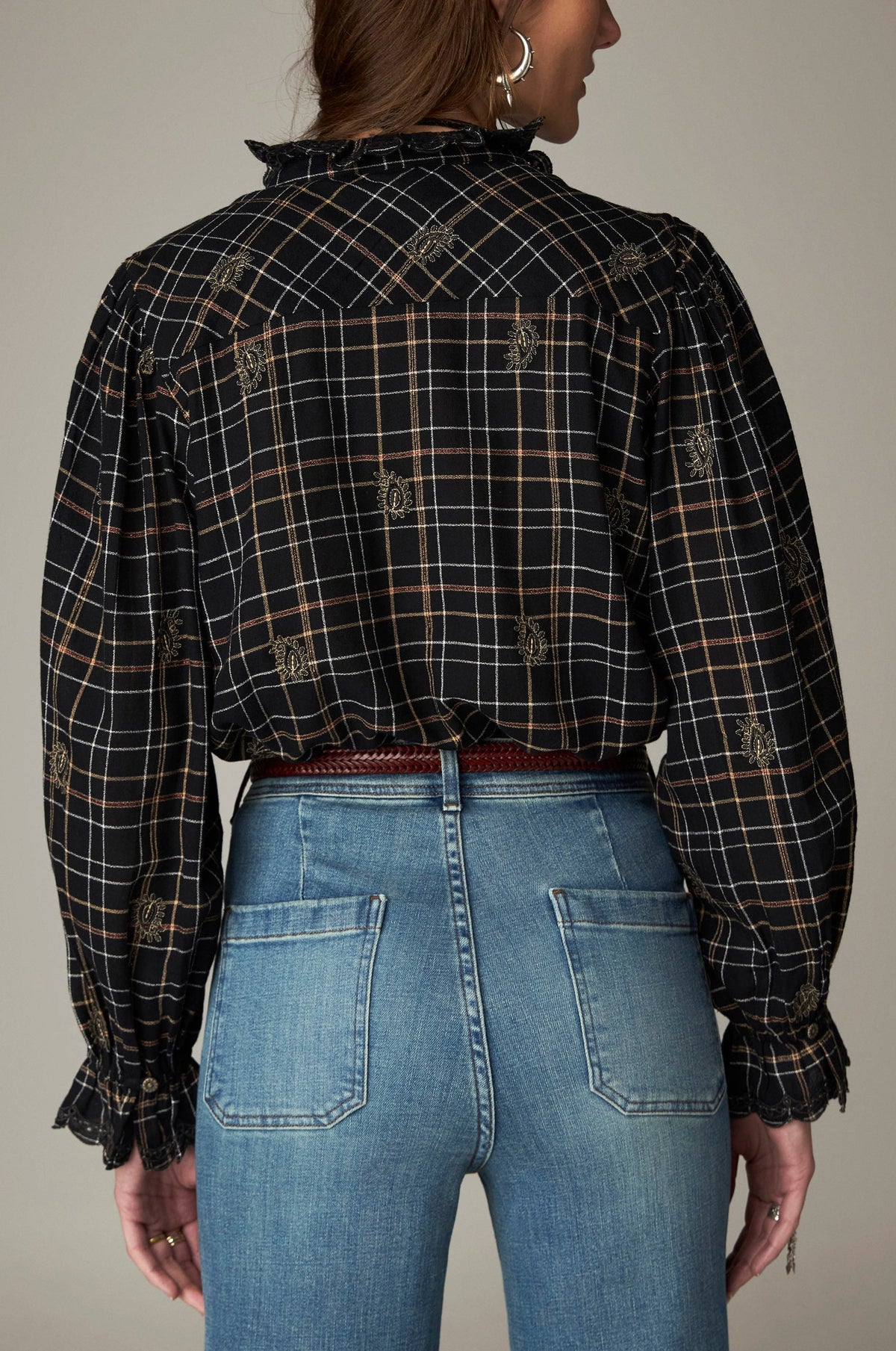 Blusa Coco Vesoul Noir Plaid - Maison Hotel