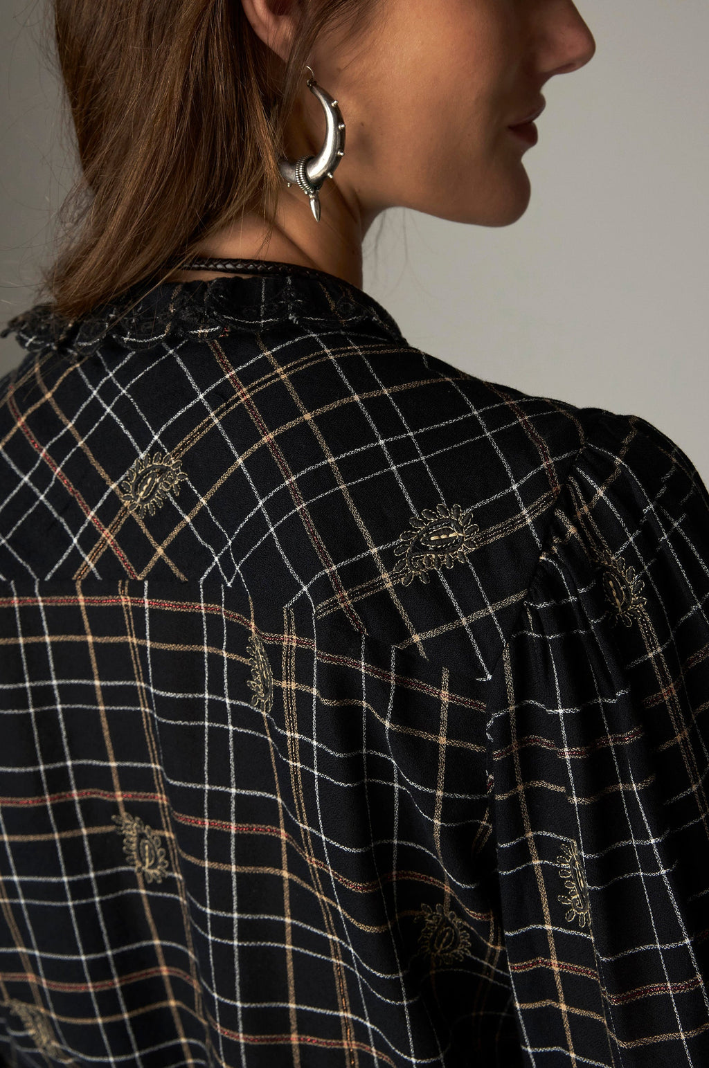 Blusa Coco Vesoul Noir Plaid - Maison Hotel