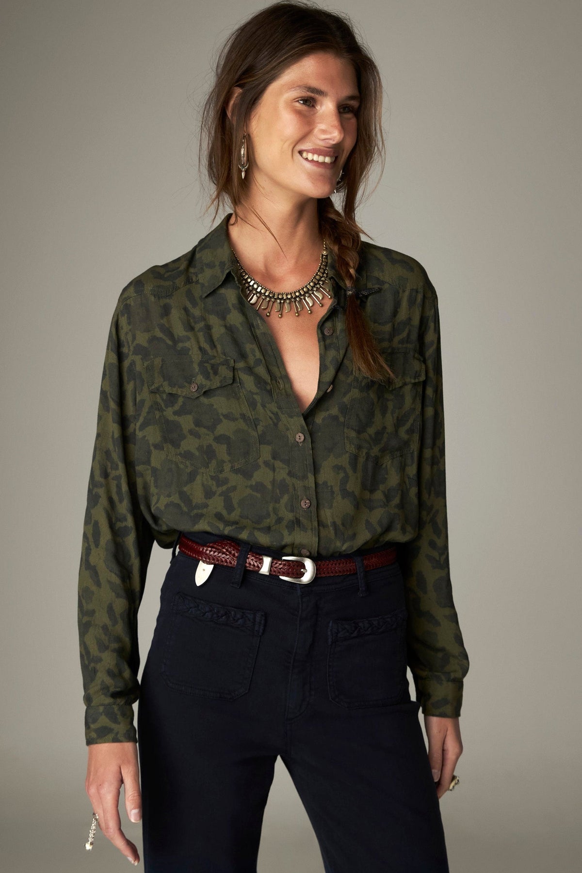 Camisa Dante In The Army Now Greens and Blues - Maison Hotel