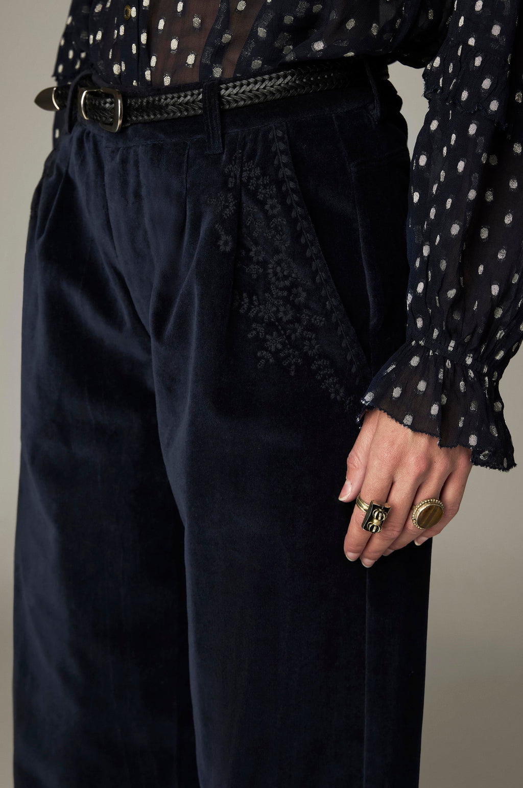 Pantalón Gordon Blue Velvet Vinton Blue - vista 1 - MAISON HOTEL
