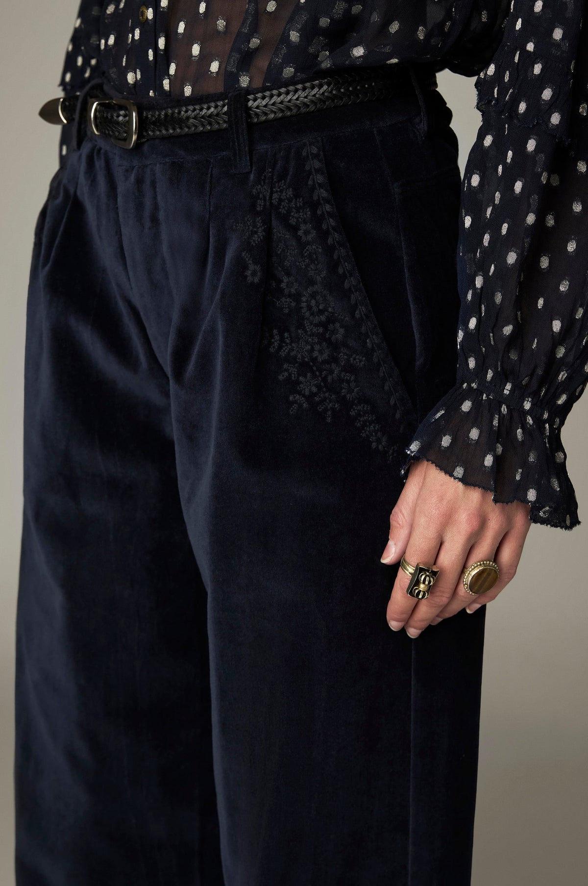 Pantalón Gordon Blue Velvet Vinton Blue - vista 1 - MAISON HOTEL