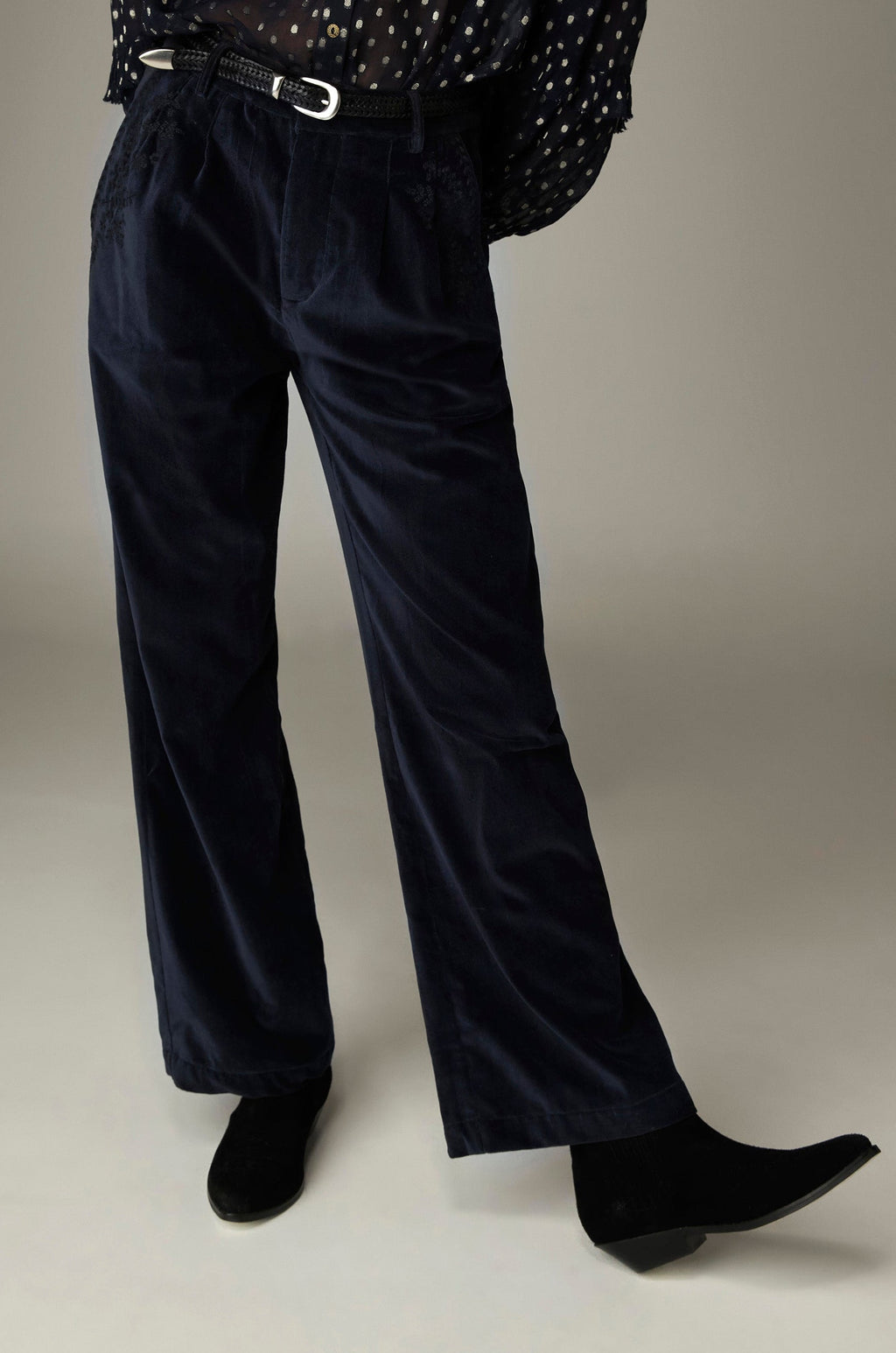 Pantalón Gordon Blue Velvet Vinton Blue - vista 2 - MAISON HOTEL