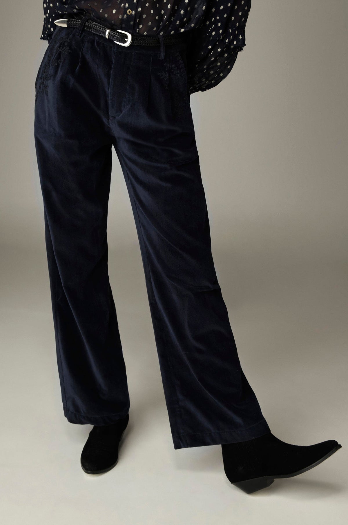 Pantalón Gordon Blue Velvet Vinton Blue - vista 2 - MAISON HOTEL