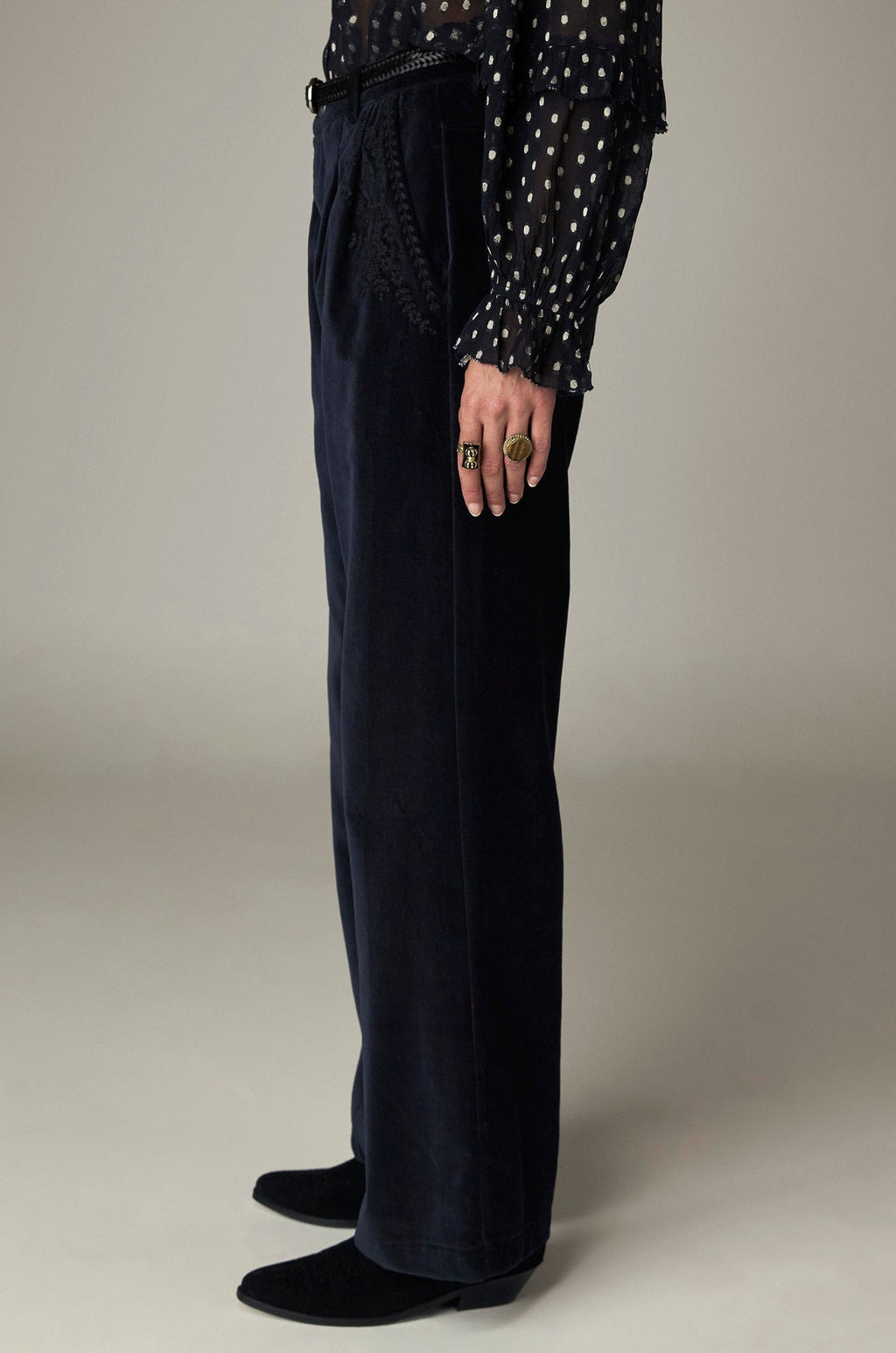 Pantalón Gordon Blue Velvet Vinton Blue - vista 5 - MAISON HOTEL