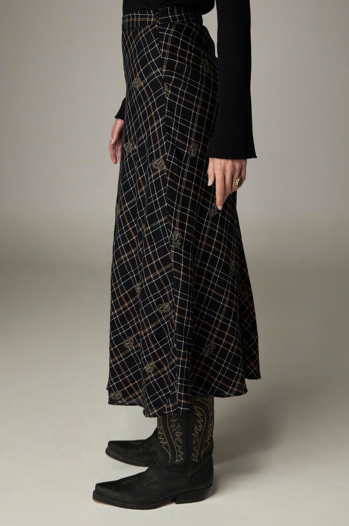 Falda Nelly Vesoul Noir Plaid - vista 4 - MAISON HOTEL