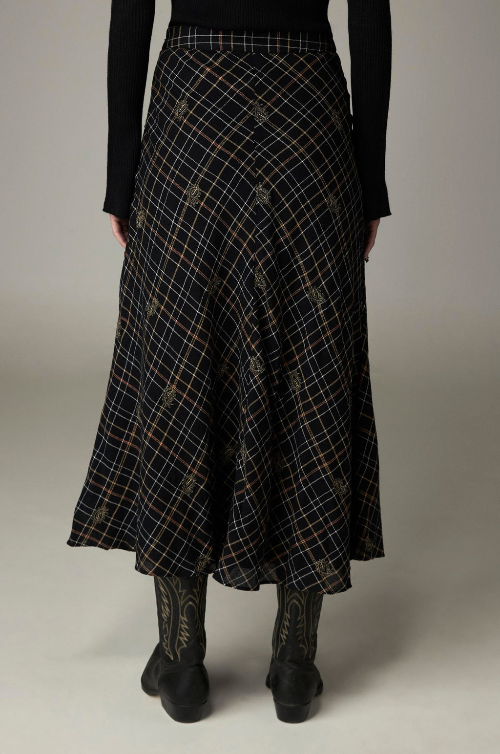 Falda Nelly Vesoul Noir Plaid - vista 5 - MAISON HOTEL