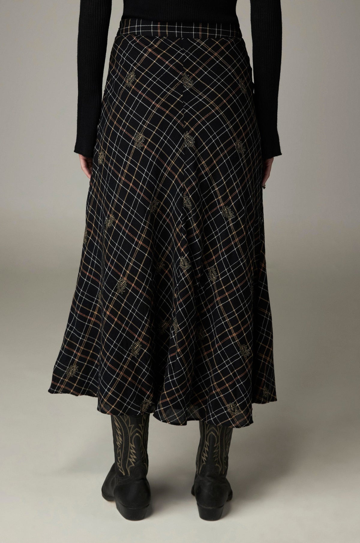 Falda Nelly Vesoul Noir Plaid - vista 5 - MAISON HOTEL
