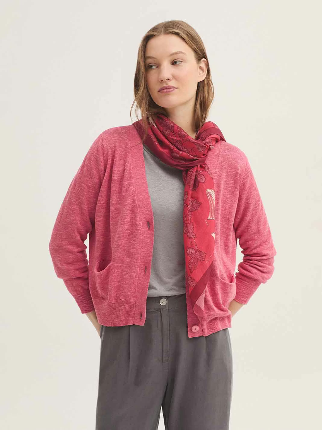 Chal Midsummer Books Print Modal - Cupro S Rojo Oscuro