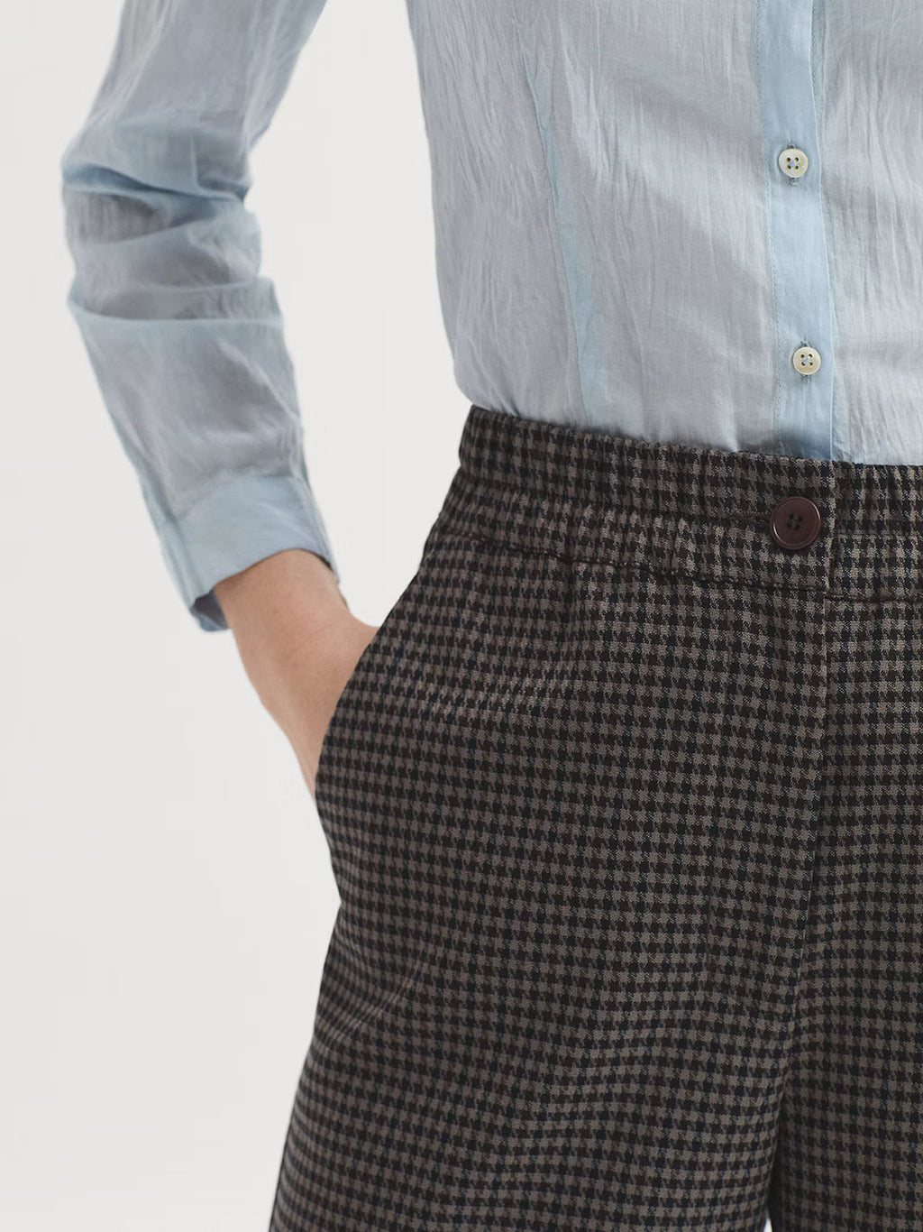 Pantalón de pata de gallo superelástico