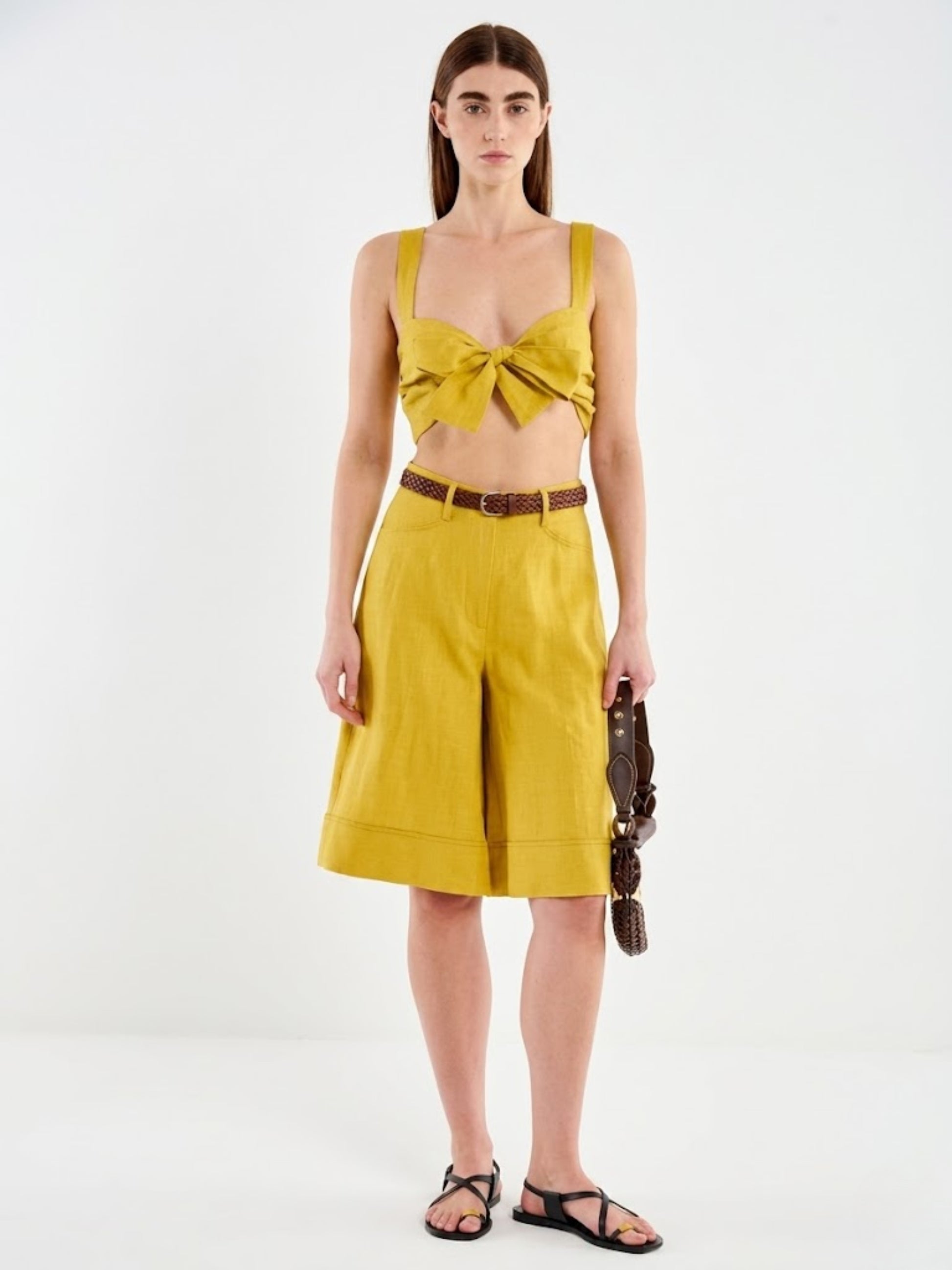 Bermudas Lino Amarillo TAB0405