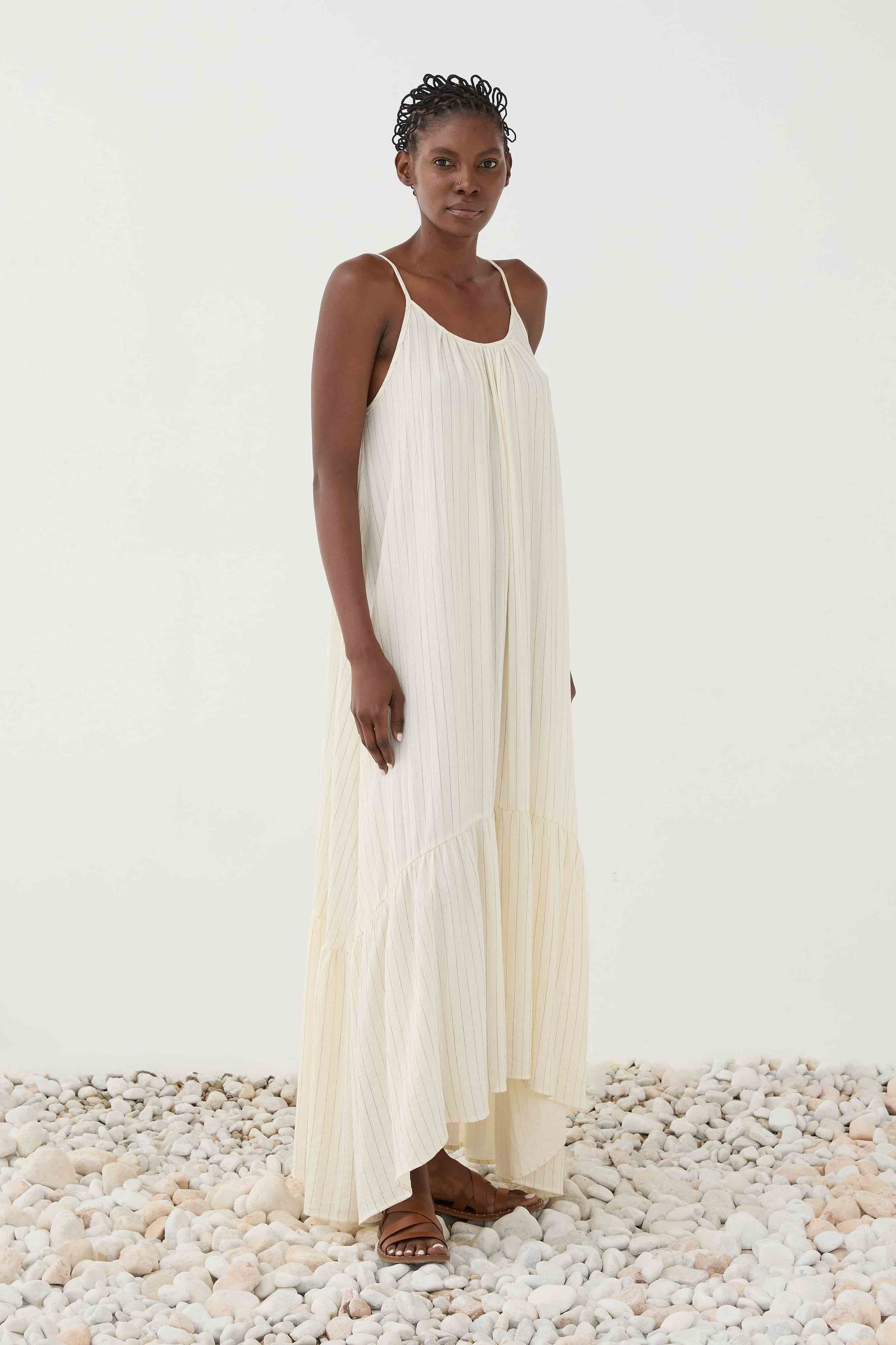 Vestido Beige Rayas SS260156