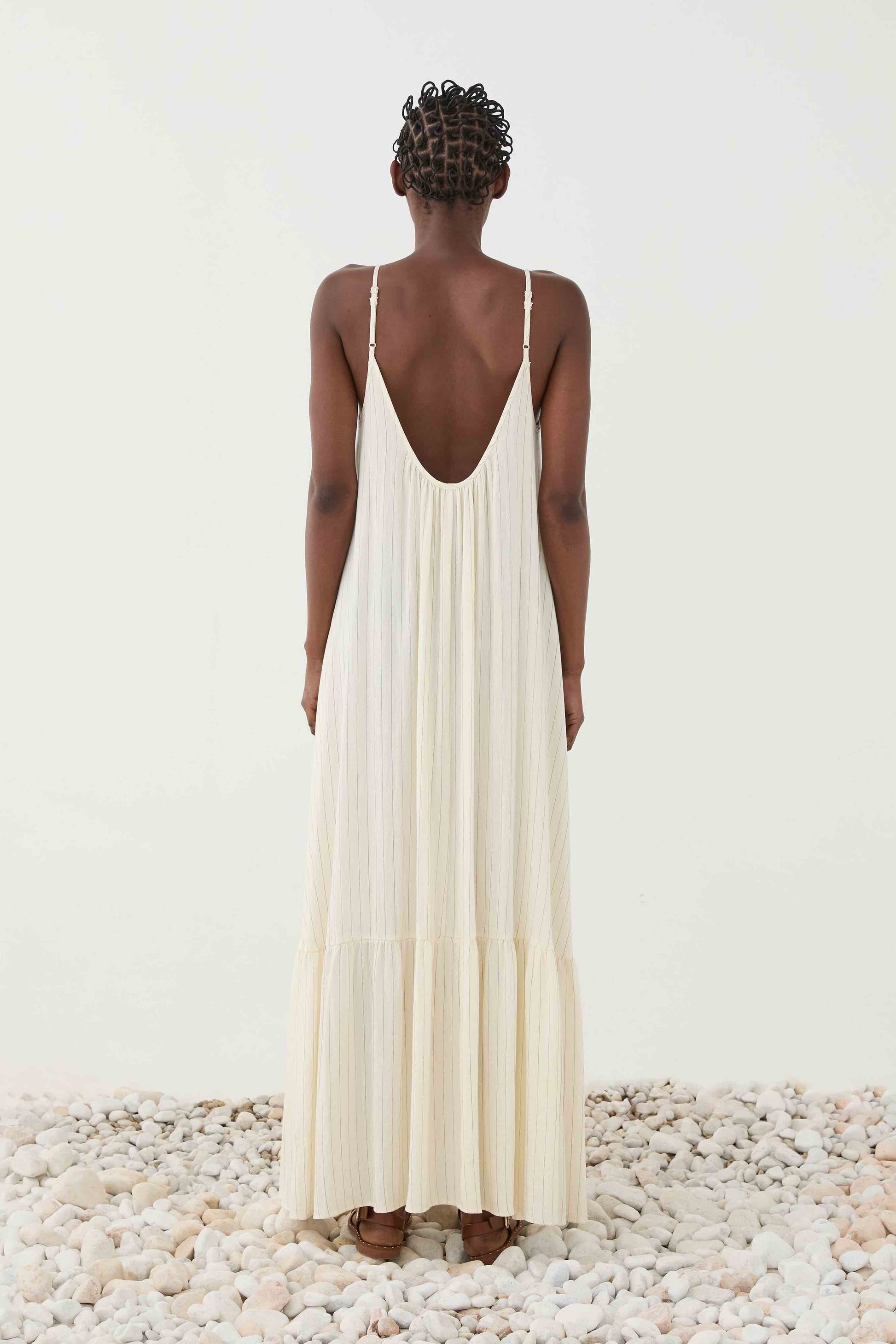 Vestido Beige Rayas SS260156