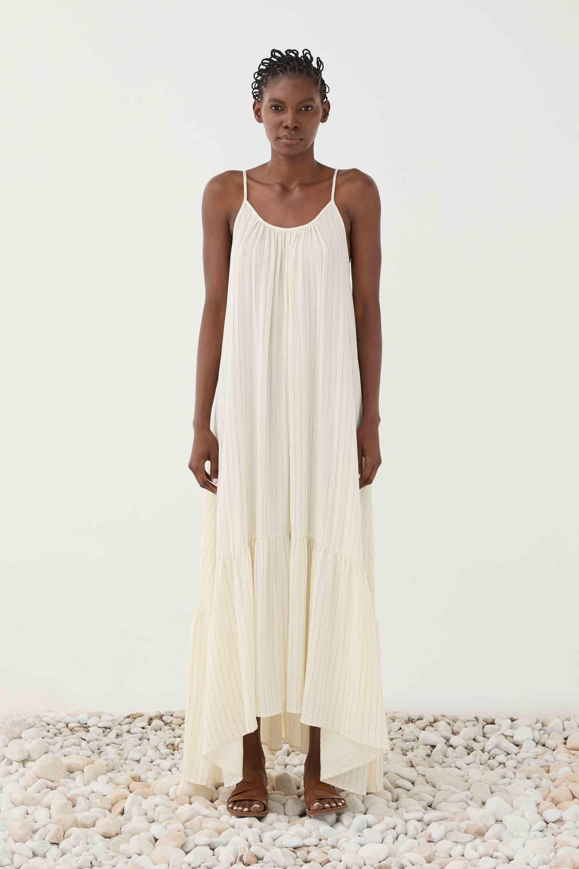 Vestido Beige Rayas SS260156