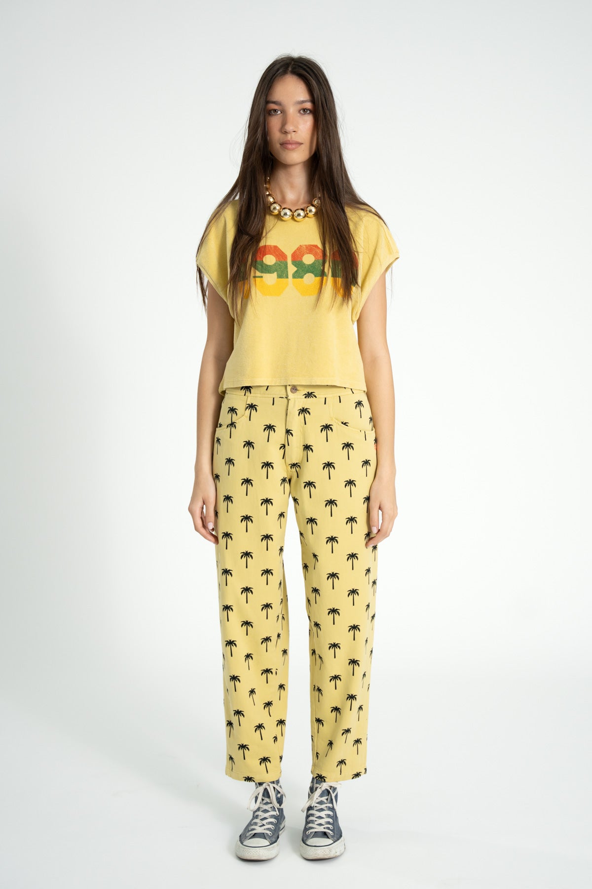 Pantalón Amarillo Palmeras