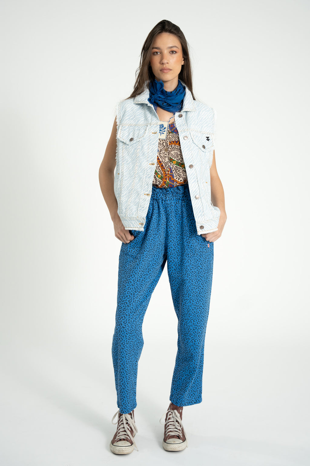 Pantalón Azul Animal Print