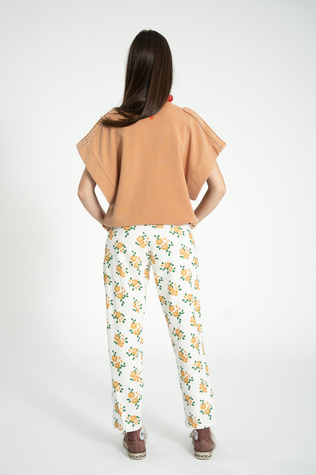 Ecru Floral Mustard Trousers