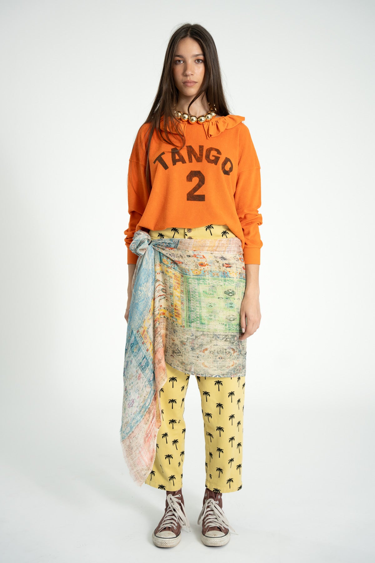 Sudadera Con Cuello Peter Pan Naranja "2 Tango"