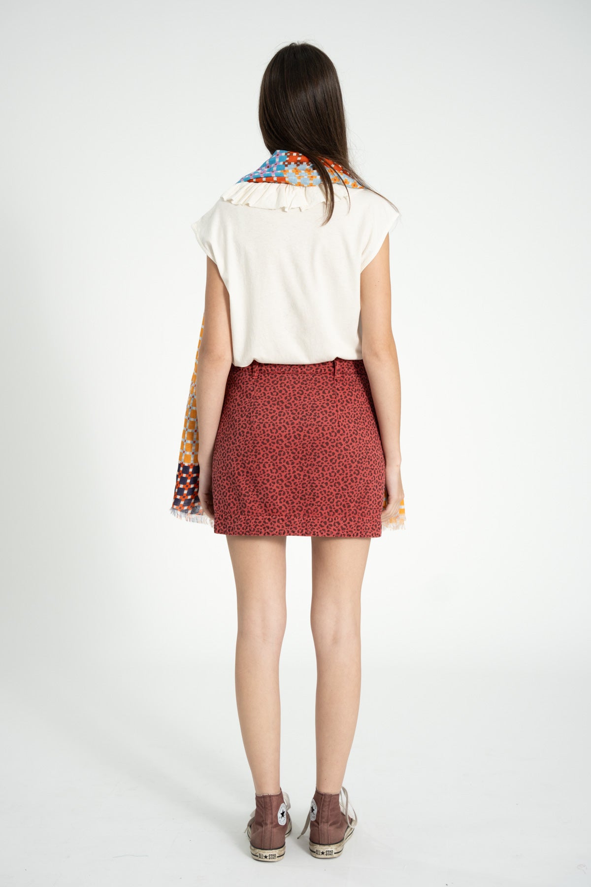 Falda Corta Rosa Animal Print