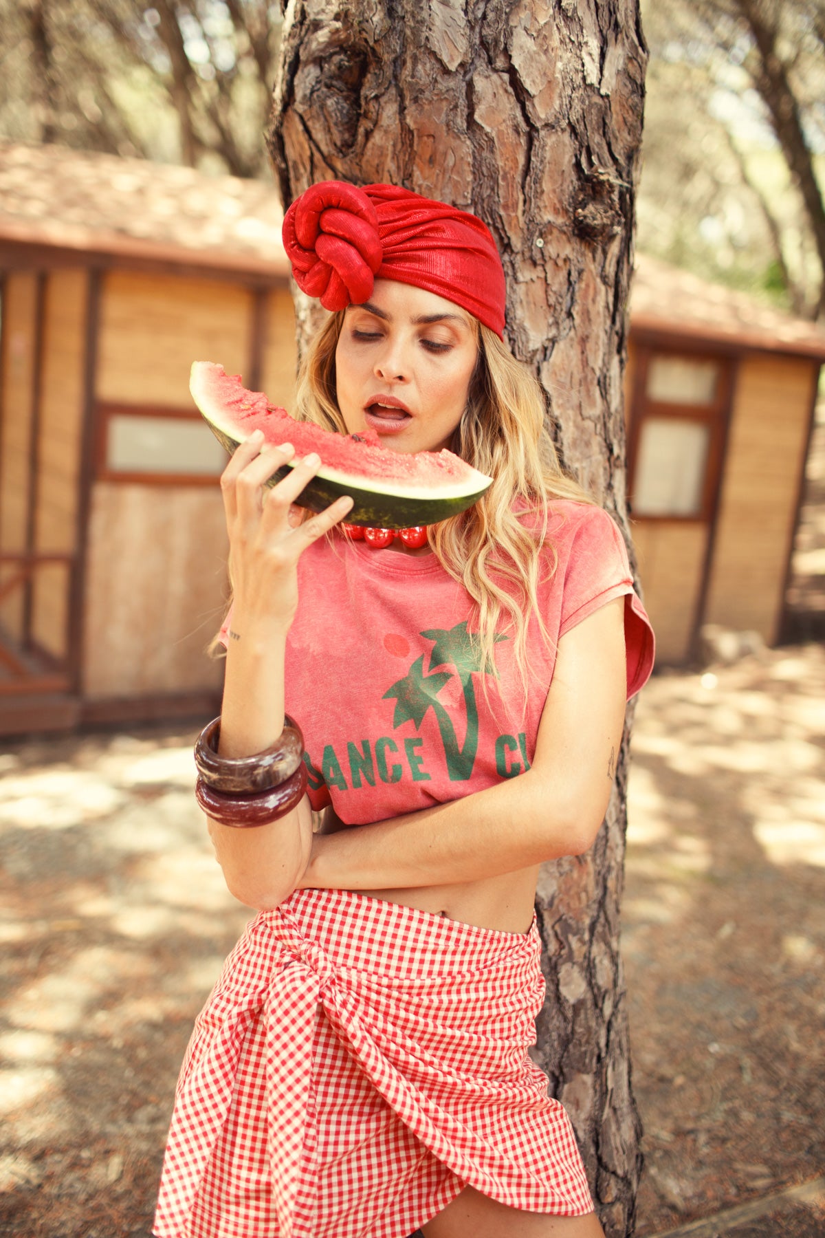 Camiseta/Top Sin Mangas Cuello Redondo Coral "Dance Club"