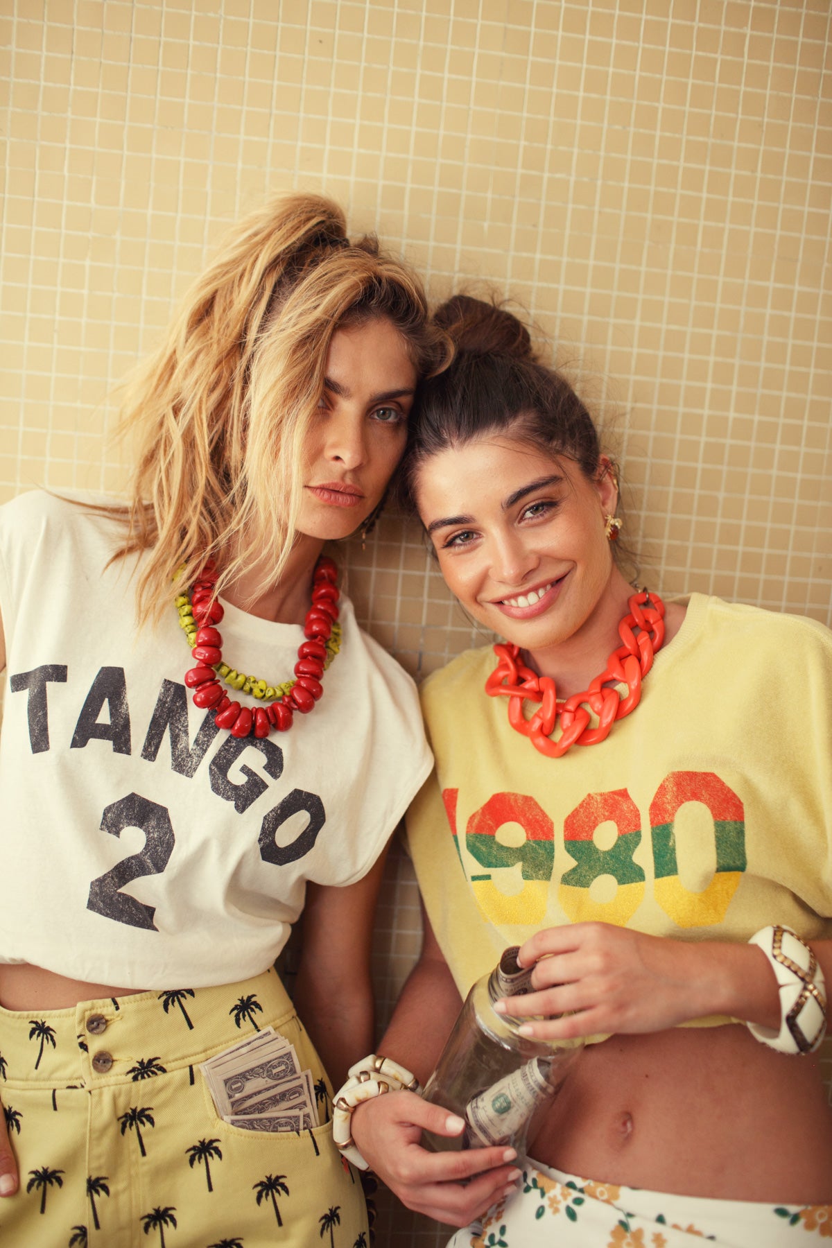 Camiseta Sin Mangas Cuello Redondo Ecru "2 Tango"