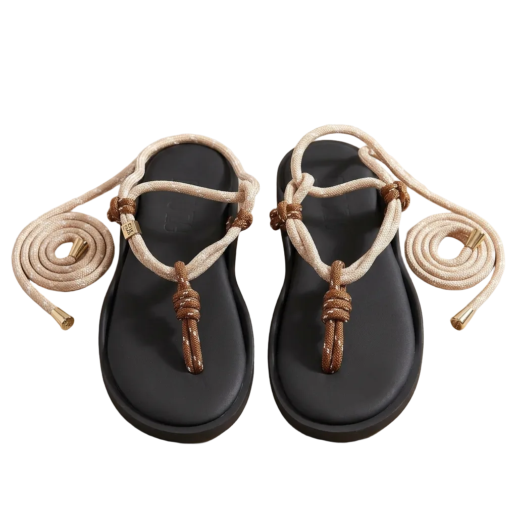 Sandalias FLÒ Twin Marrón y Beige