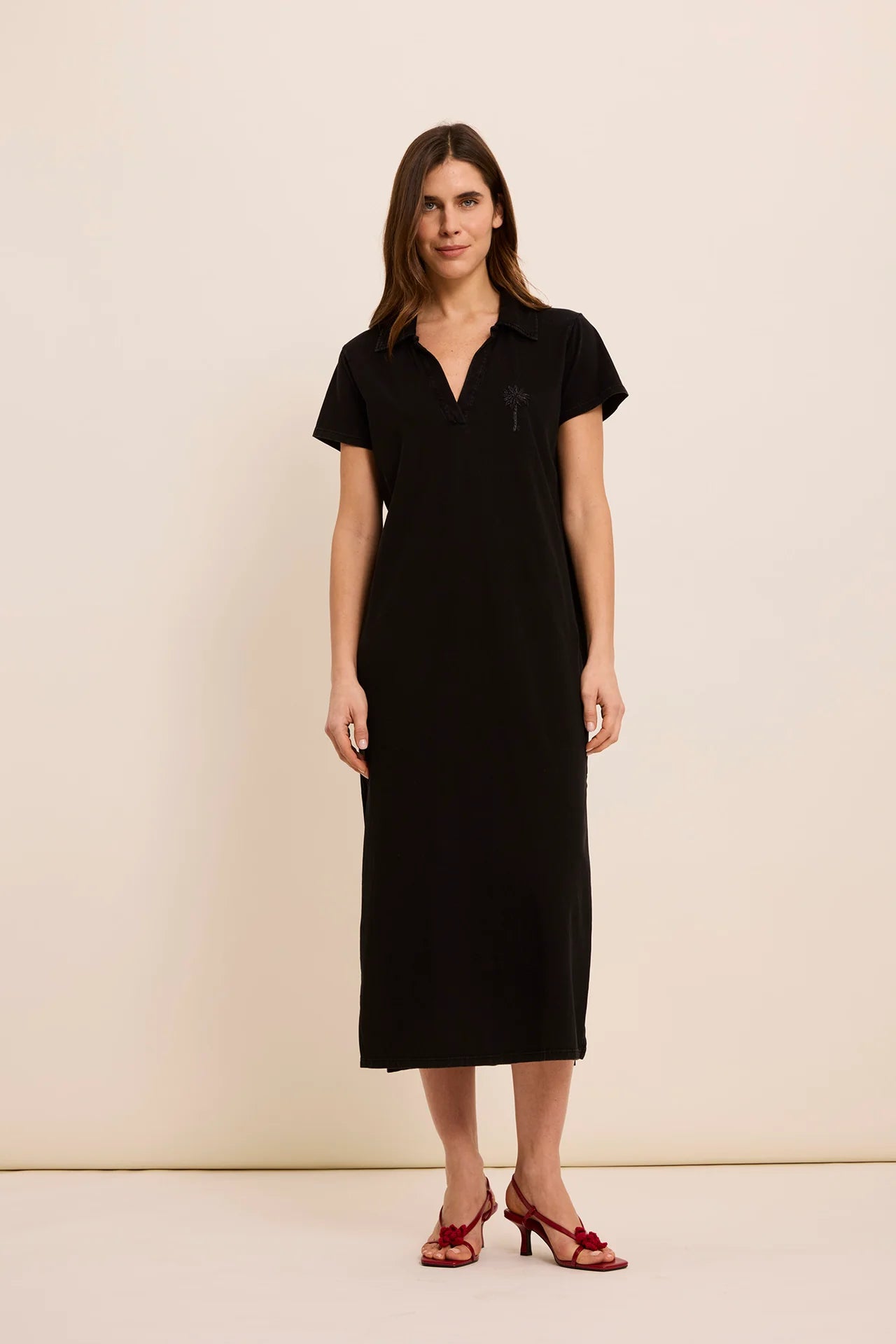 Vestido Comprido Cinzento Efeito Lavado