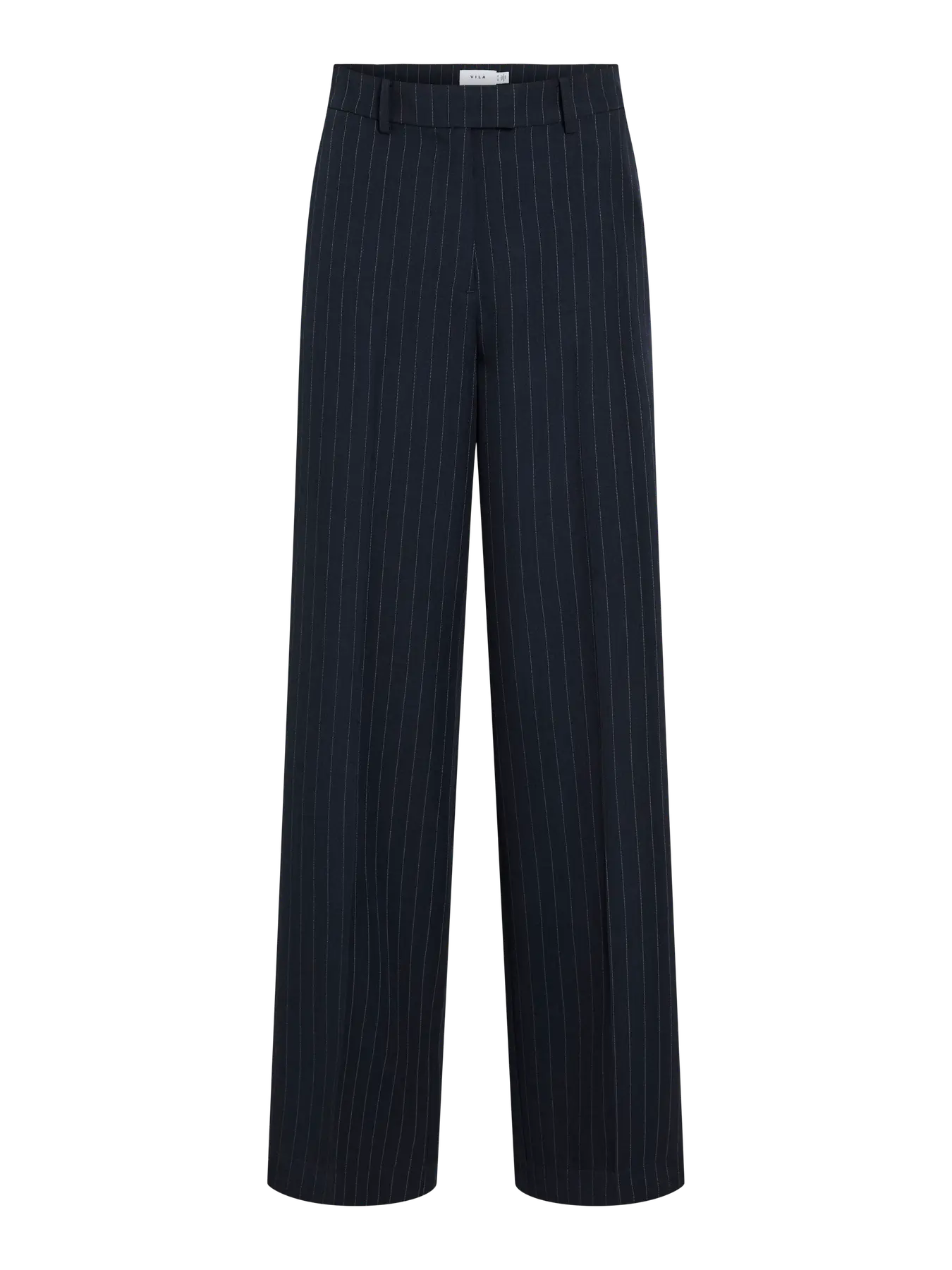 Pantalón Traje Vikemba Talle Alto Azul Marino Raya Diplomática