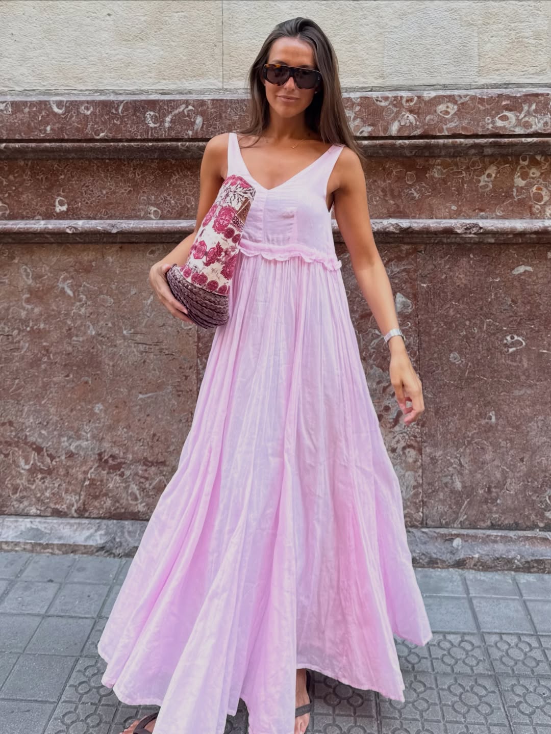 Vestido Maxi de Alças Gaia Blush