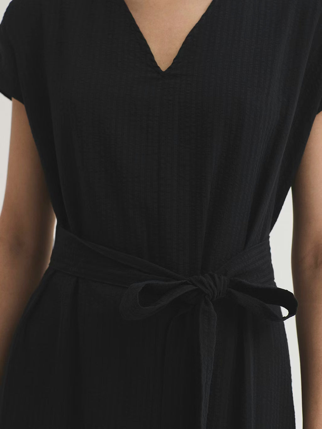 Vestido Seersucker Tencel Negro