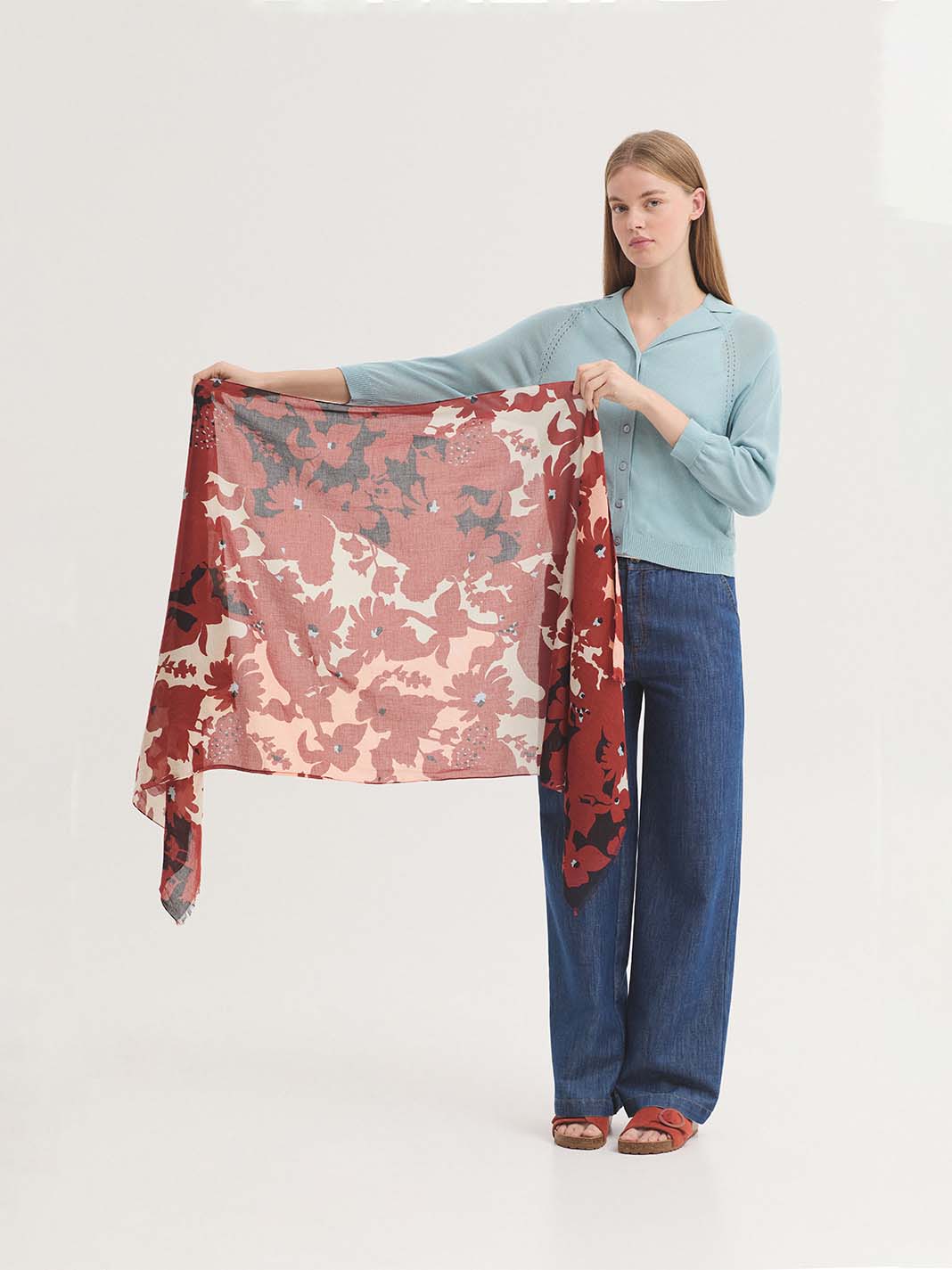 Chal Penelope Flowers Organic Co. Foulard Terracota