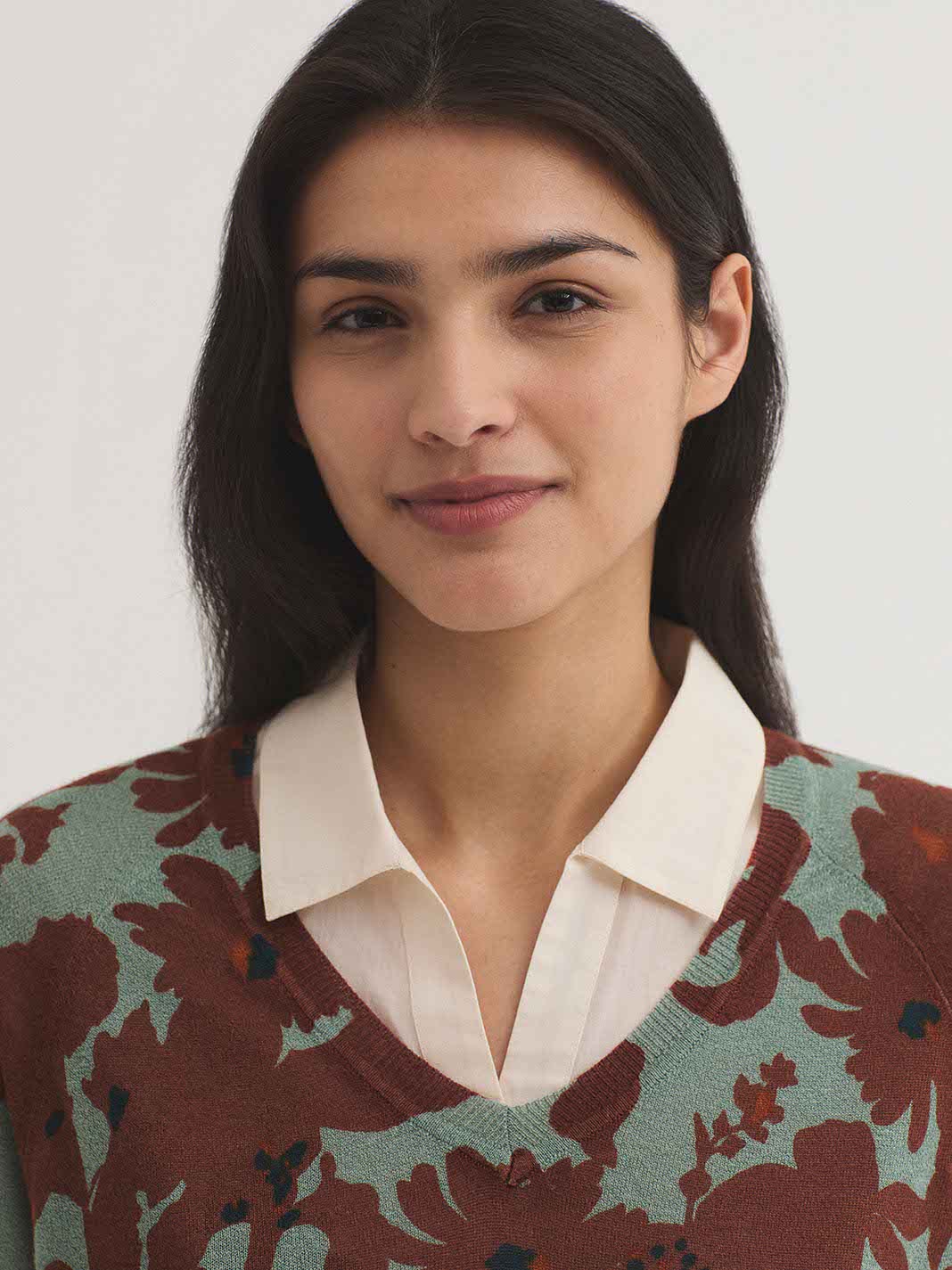 Jersey Penelope Flowers Sweater Verde Azul Agua