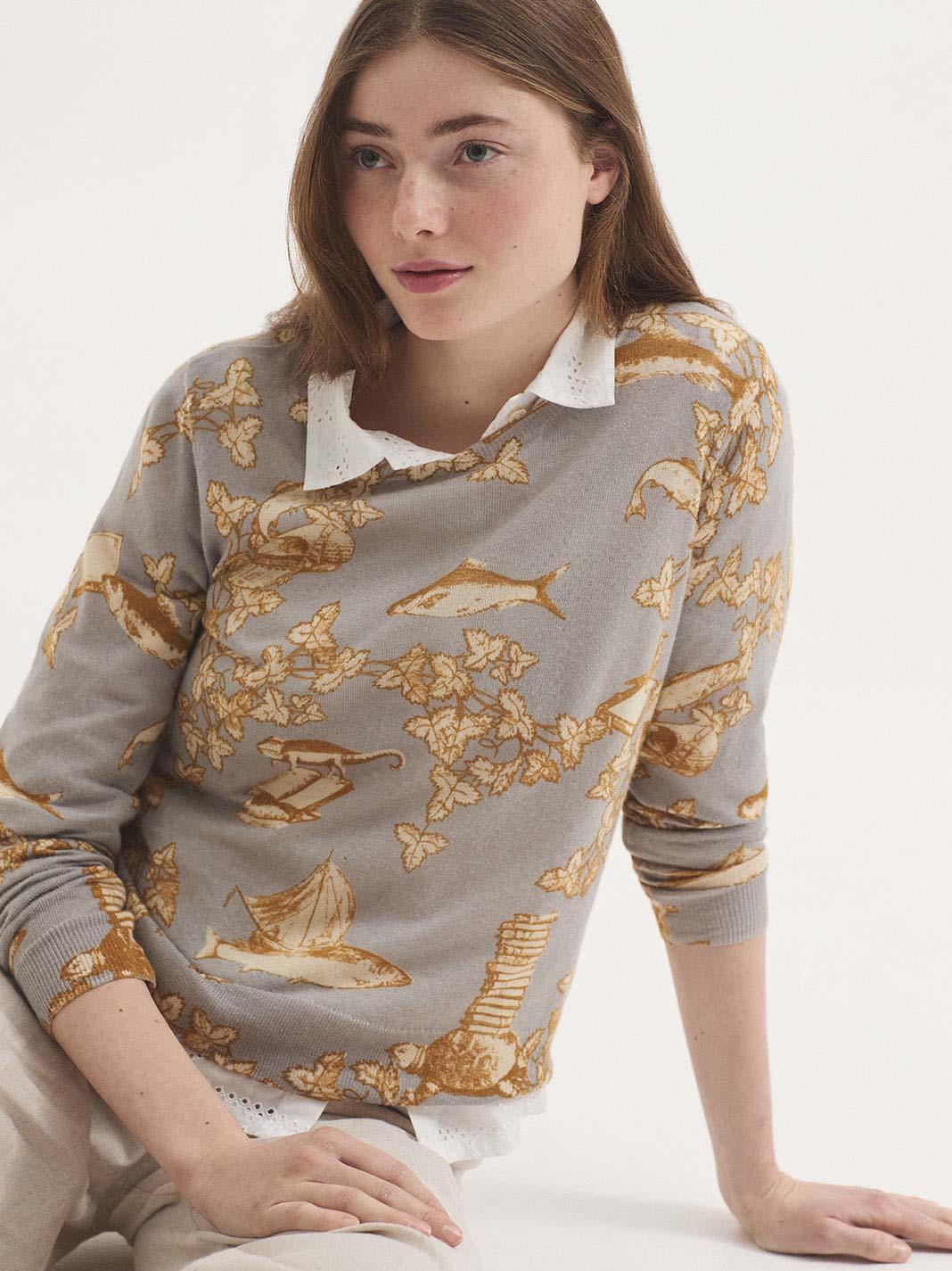 Jersey Midsummer Books Basic Sweater Gris Claro