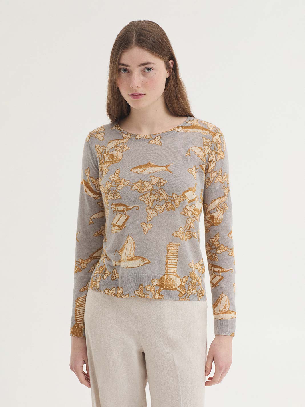 Jersey Midsummer Books Basic Sweater Gris Claro