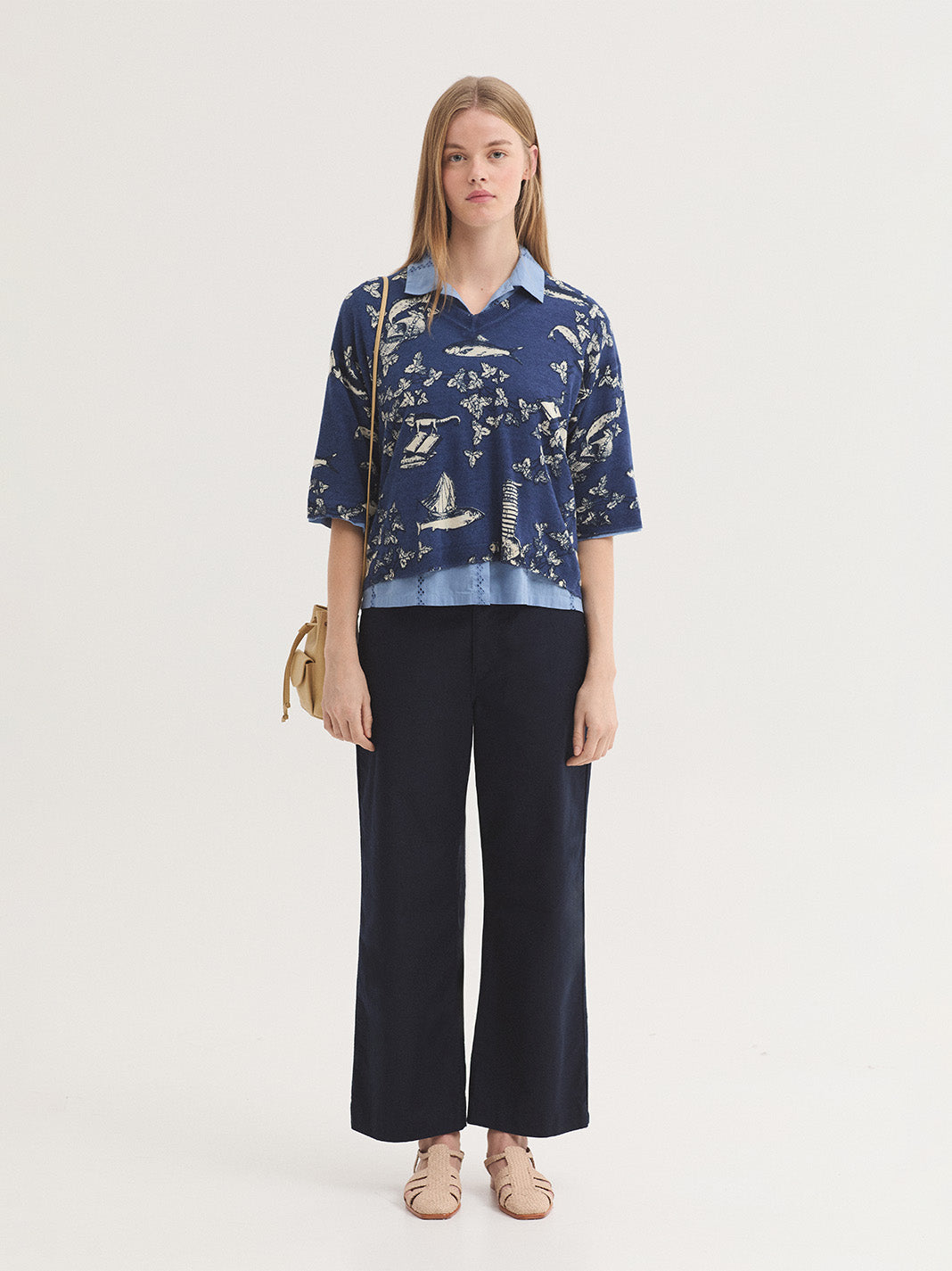 Jersey Midsummer Books Short Sweater Marino