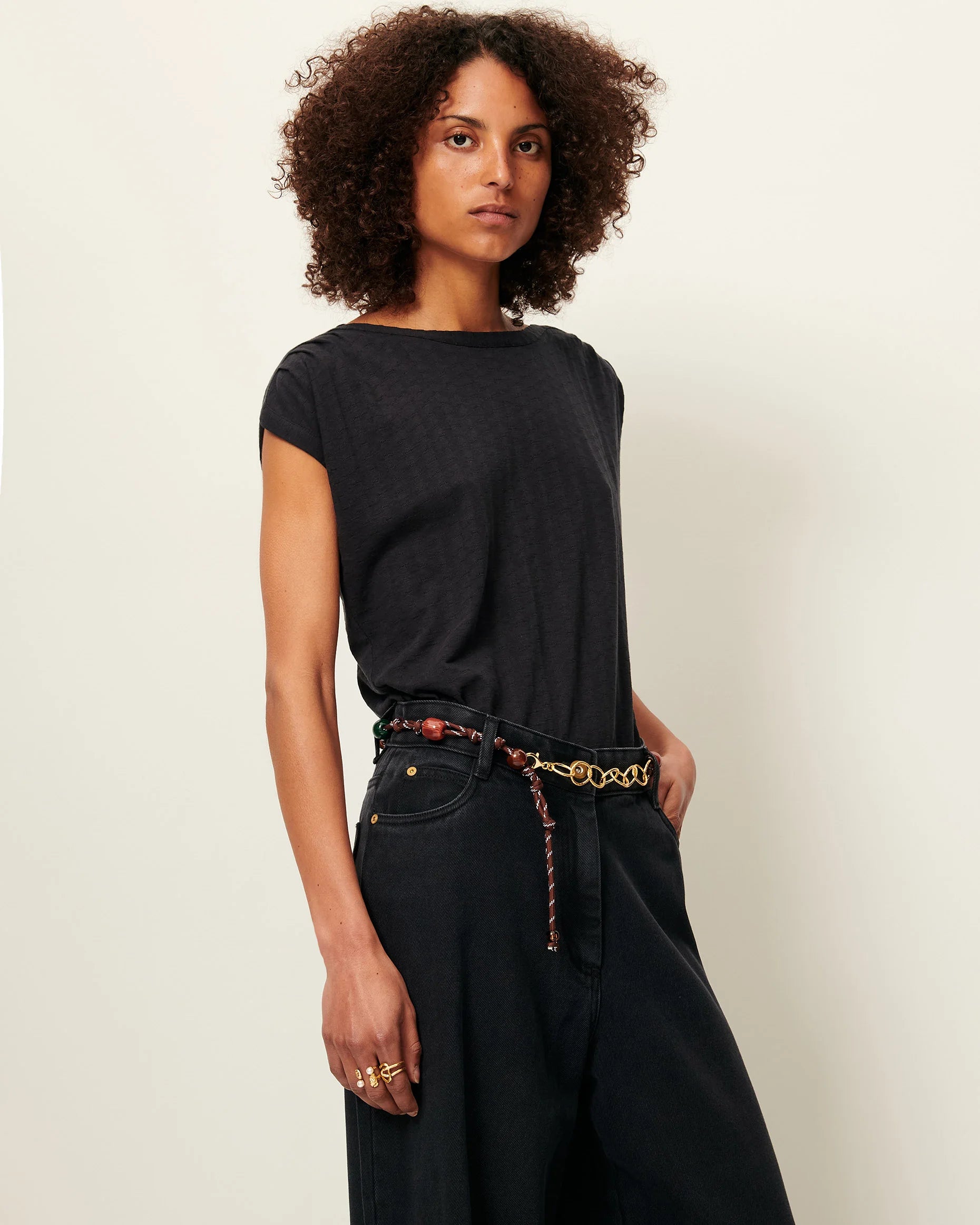 Camiseta Sixto Jacquard Gris Oscuro